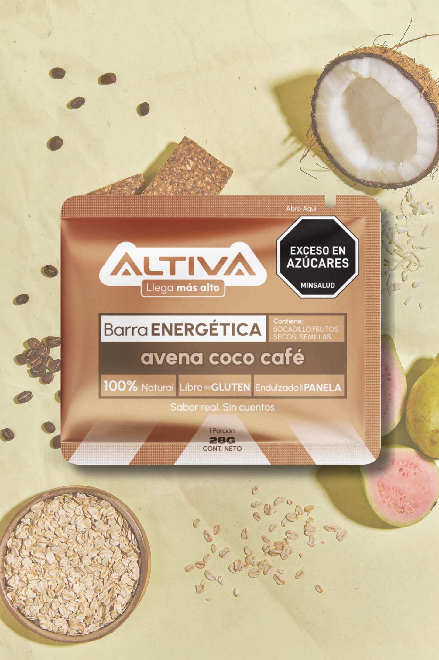 Ánimo - avena, coco, café (28 g)